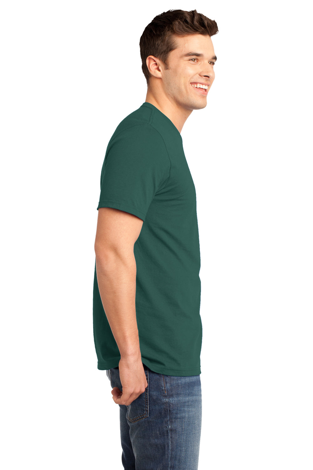 District DT6000 Mens Very Important Short Sleeve Crewneck T-Shirt Evergreen Side