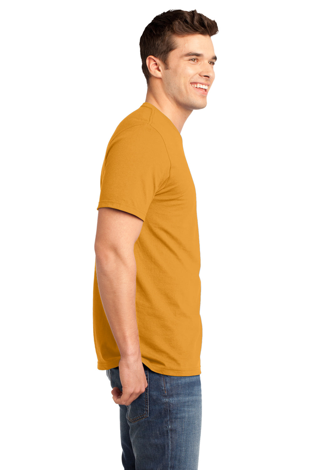 District DT6000 Mens Very Important Short Sleeve Crewneck T-Shirt Gold Side
