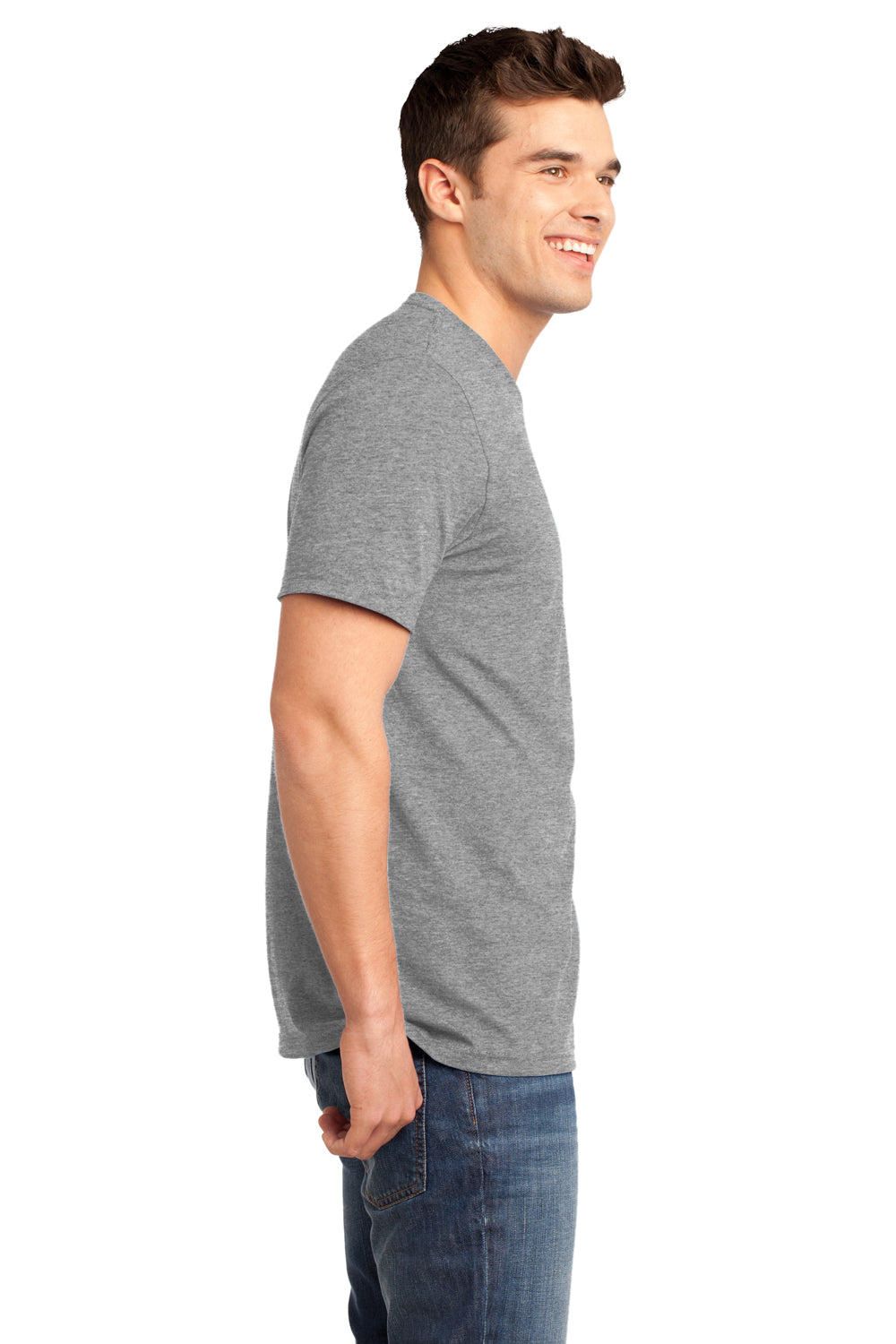 District DT6000 Mens Very Important Short Sleeve Crewneck T-Shirt Grey Frost Side