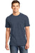 District DT6000 Mens Very Important Short Sleeve Crewneck T-Shirt Heather Navy Blue Front