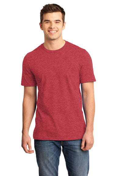 District DT6000 Mens Very Important Short Sleeve Crewneck T-Shirt Heather Red Front