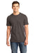 District DT6000 Mens Very Important Short Sleeve Crewneck T-Shirt Heather Brown Front