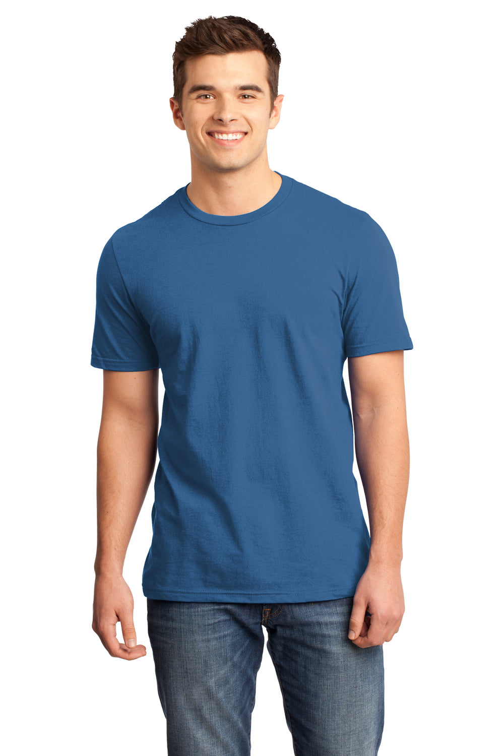 District DT6000 Mens Very Important Short Sleeve Crewneck T-Shirt Maritime Blue Front