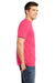District DT6000 Mens Very Important Short Sleeve Crewneck T-Shirt Neon Pink Side