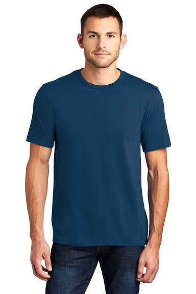 District DT6000 Mens Very Important Short Sleeve Crewneck T-Shirt Neptune Blue Front