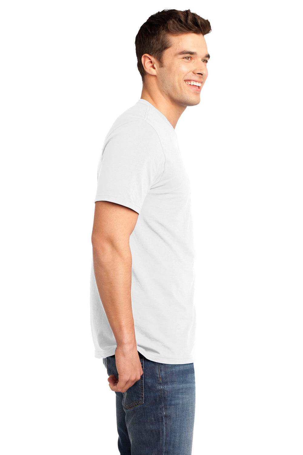 District DT6000 Mens Very Important Short Sleeve Crewneck T-Shirt White Side