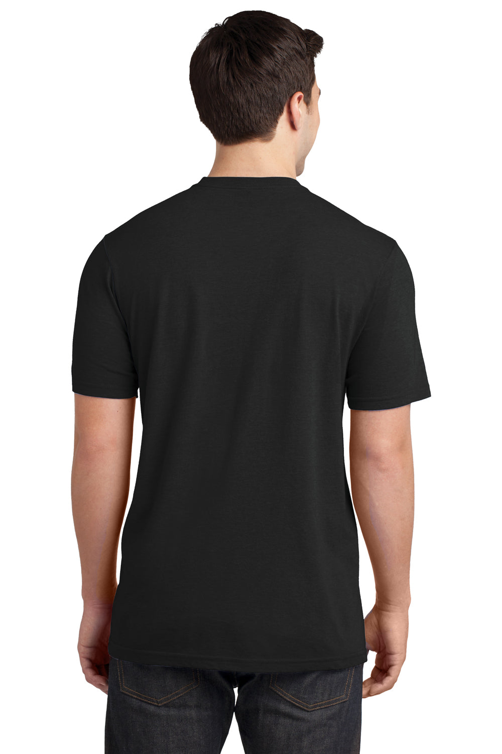 District DT6000P Mens Very Important Short Sleeve Crewneck T-Shirt w/ Pocket Black Back
