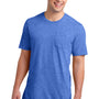 District Mens Very Important Short Sleeve Crewneck T-Shirt w/ Pocket - Heather Royal Blue