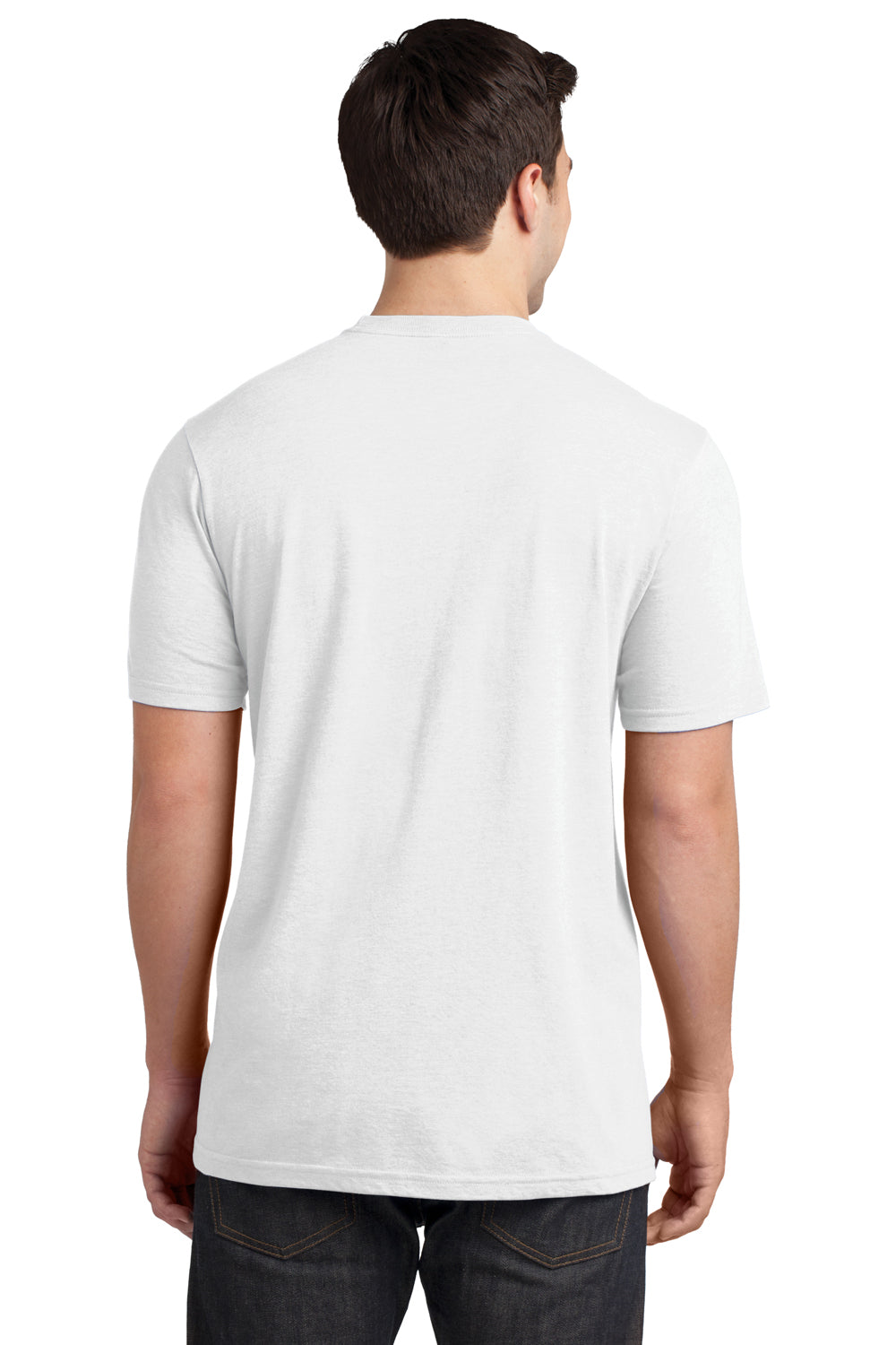 District DT6000P Mens Very Important Short Sleeve Crewneck T-Shirt w/ Pocket White Back