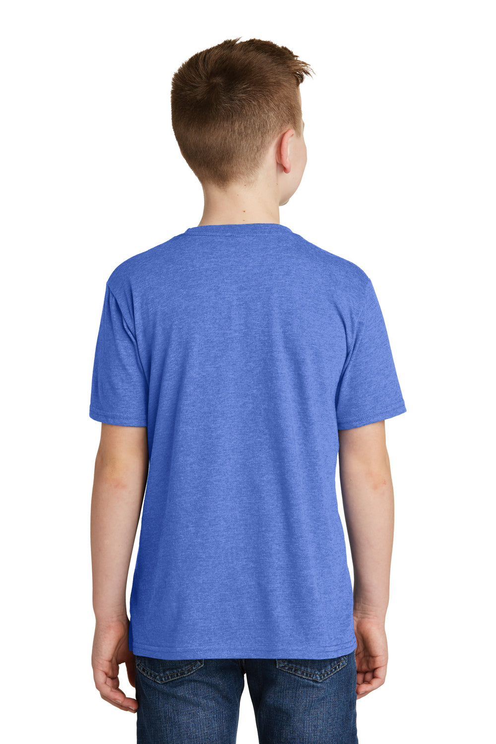 District DT6000Y Youth Very Important Short Sleeve Crewneck T-Shirt Royal Blue Frost Back