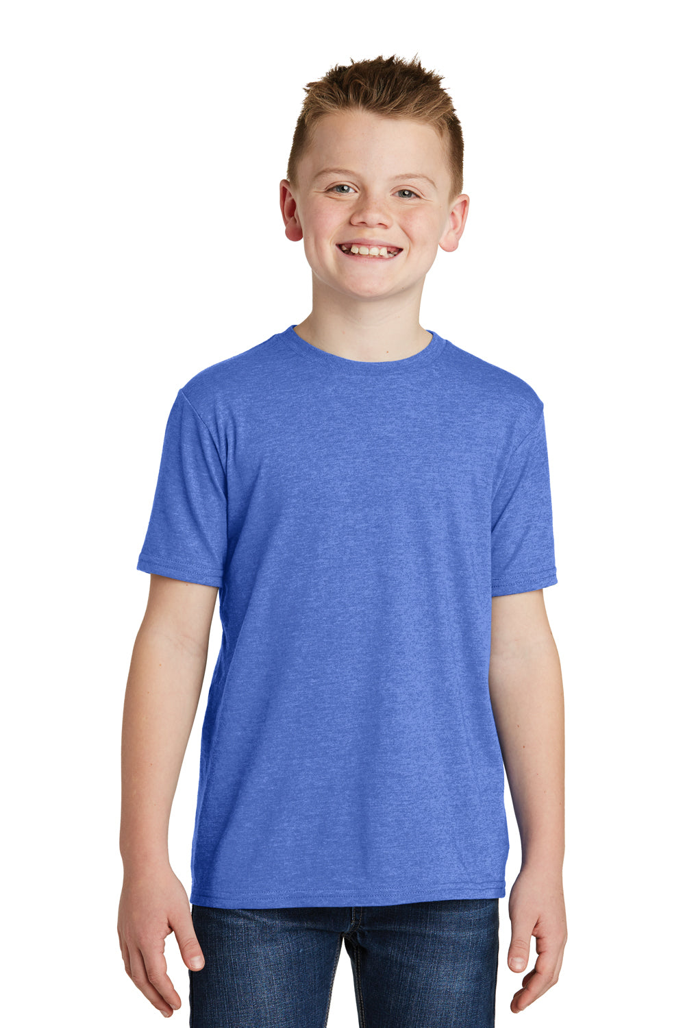District DT6000Y Youth Very Important Short Sleeve Crewneck T-Shirt Royal Blue Frost Front
