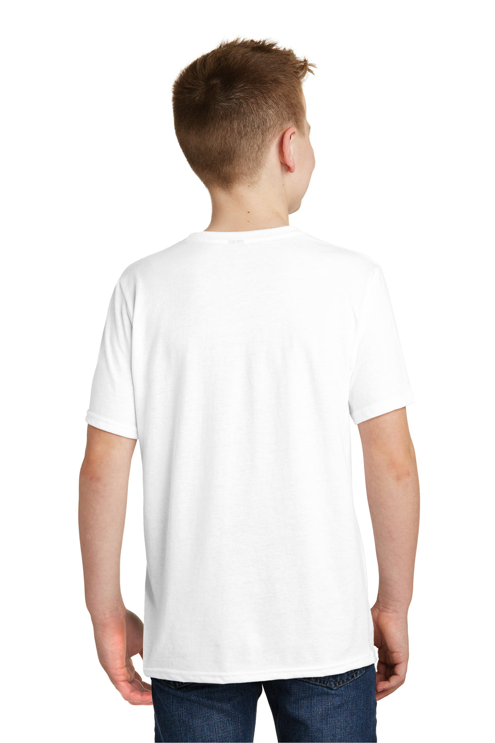 District DT6000Y Youth Very Important Short Sleeve Crewneck T-Shirt White Back