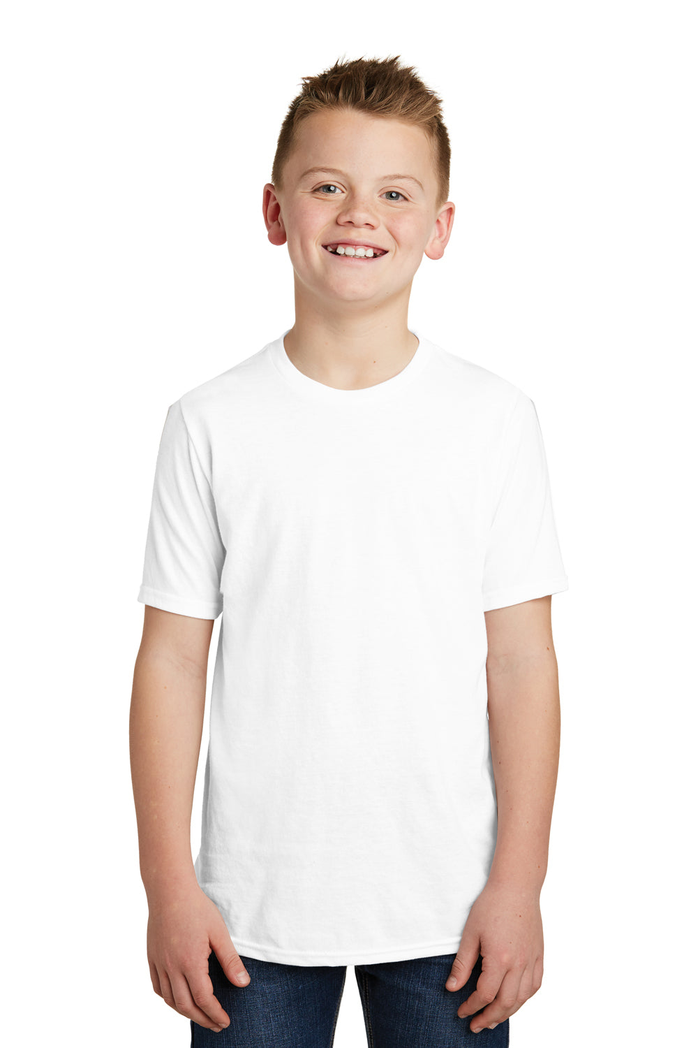 District DT6000Y Youth Very Important Short Sleeve Crewneck T-Shirt White Front