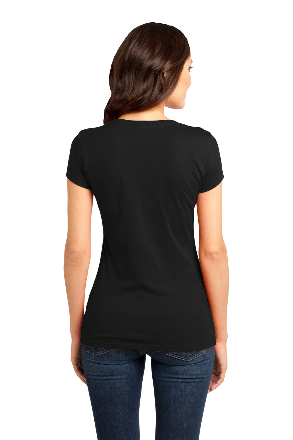 District DT6001 Womens Very Important Short Sleeve Crewneck T-Shirt Black Back
