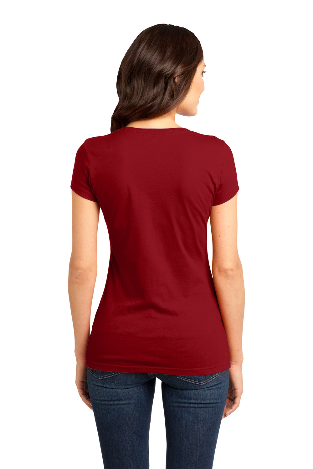 District DT6001 Womens Very Important Short Sleeve Crewneck T-Shirt Red Back