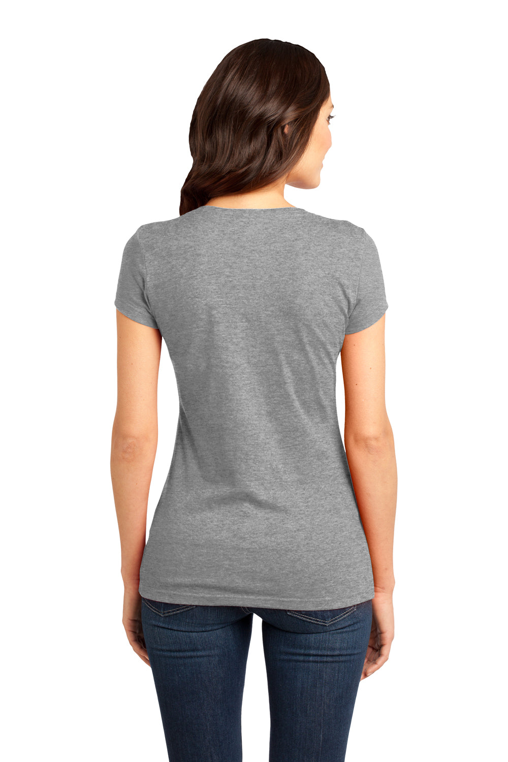 District DT6001 Womens Very Important Short Sleeve Crewneck T-Shirt Grey Frost Back