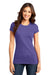 District DT6001 Womens Very Important Short Sleeve Crewneck T-Shirt Heather Purple Front