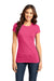 District DT6001 Womens Very Important Short Sleeve Crewneck T-Shirt Heather Watermelon Pink Front