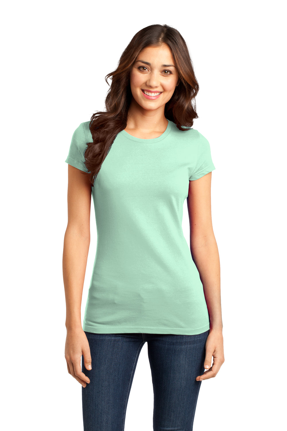 District DT6001 Womens Very Important Short Sleeve Crewneck T-Shirt Mint Green Front