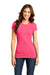 District DT6001 Womens Very Important Short Sleeve Crewneck T-Shirt Neon Pink Front
