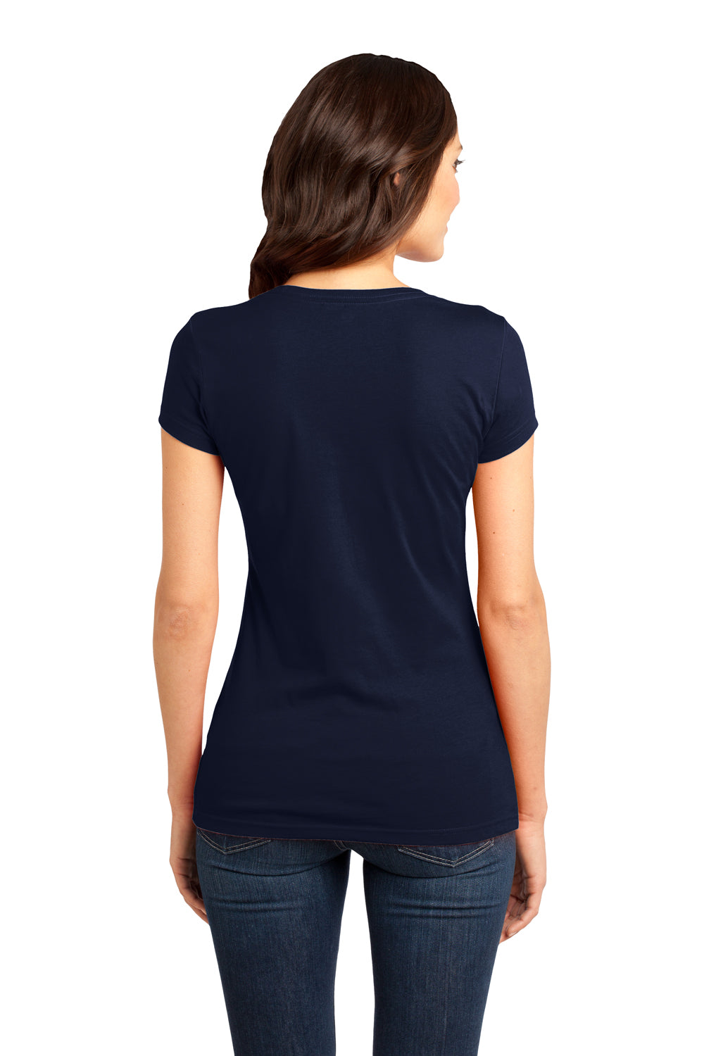 District DT6001 Womens Very Important Short Sleeve Crewneck T-Shirt Navy Blue Back