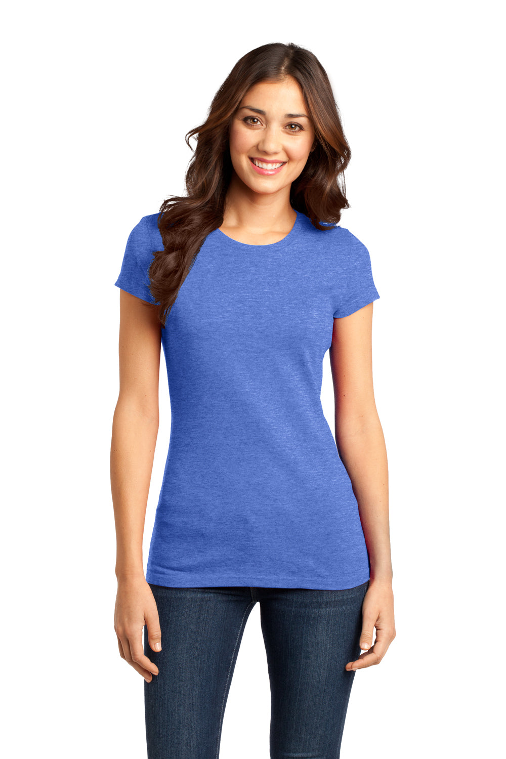 District DT6001 Womens Very Important Short Sleeve Crewneck T-Shirt Royal Blue Frost Front