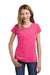 District DT6001YG Youth Very Important Short Sleeve Crewneck T-Shirt Fuchsia Pink Front