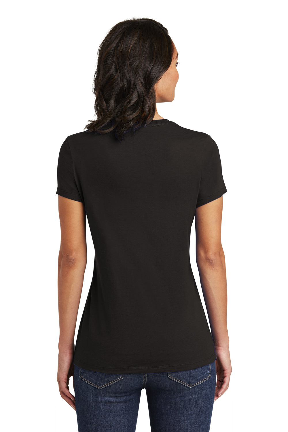 District DT6002 Womens Very Important Short Sleeve Crewneck T-Shirt Black Back