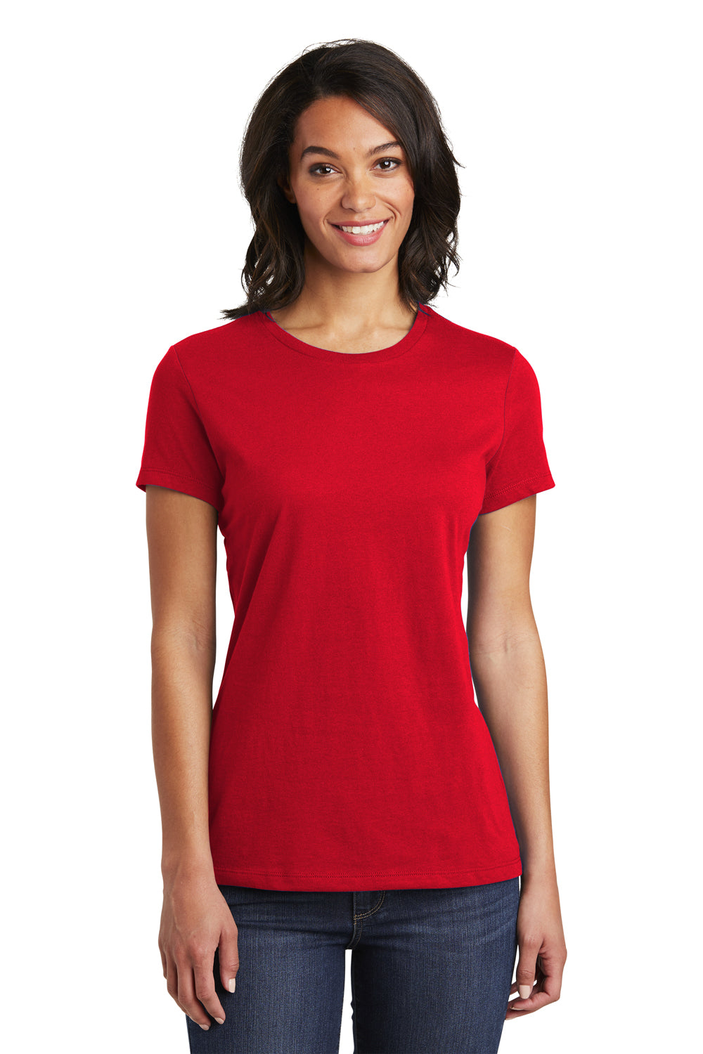 District DT6002 Womens Very Important Short Sleeve Crewneck T-Shirt Red Front