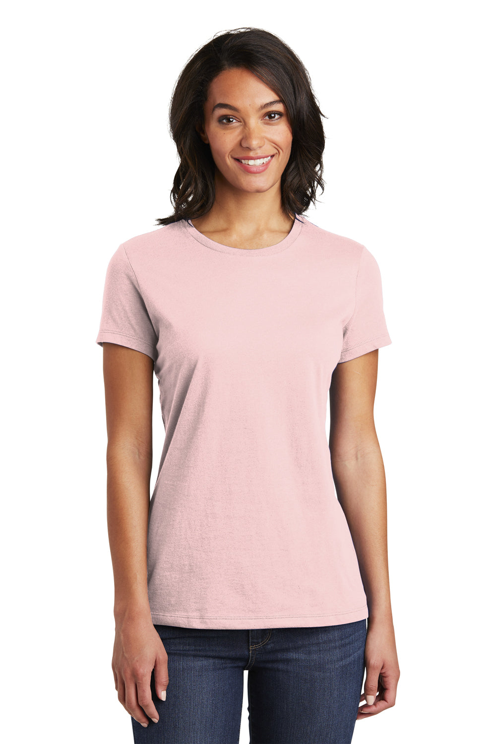 District DT6002 Womens Very Important Short Sleeve Crewneck T-Shirt Dusty Pink Front