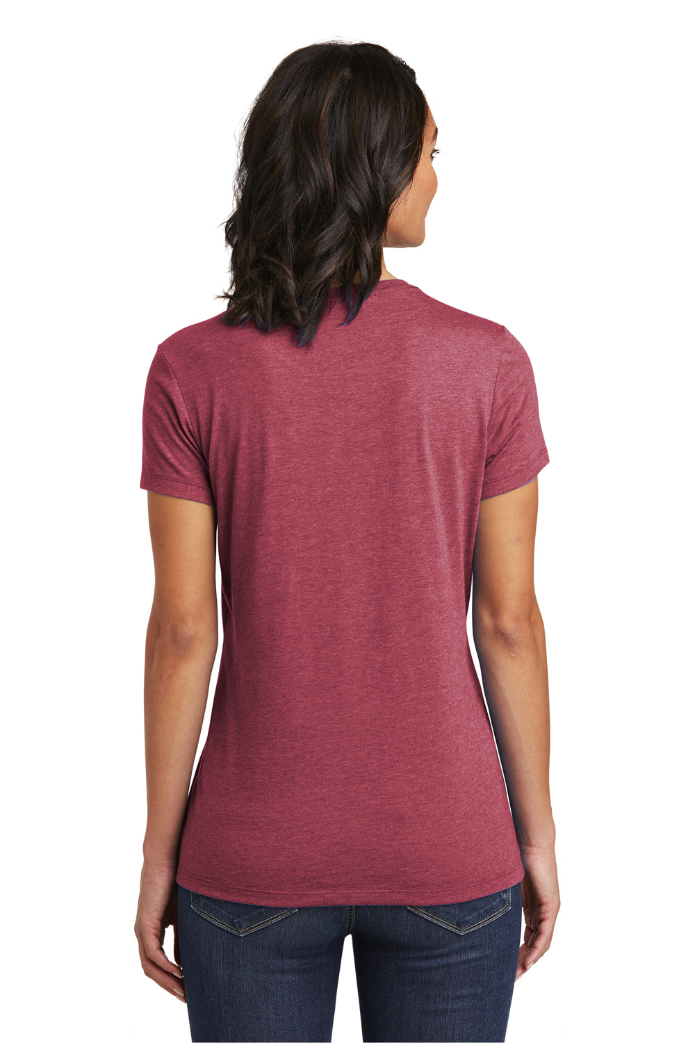 District DT6002 Womens Very Important Short Sleeve Crewneck T-Shirt Heather Cardinal Red Back