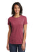 District DT6002 Womens Very Important Short Sleeve Crewneck T-Shirt Heather Cardinal Red Front