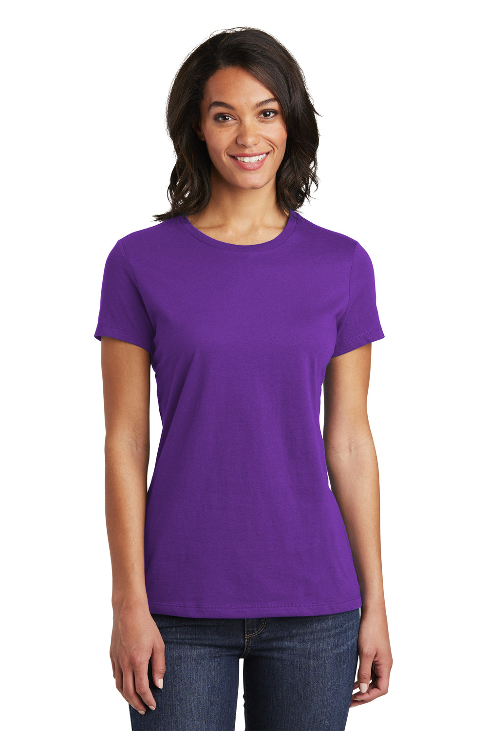 District DT6002 Womens Very Important Short Sleeve Crewneck T-Shirt Purple Front
