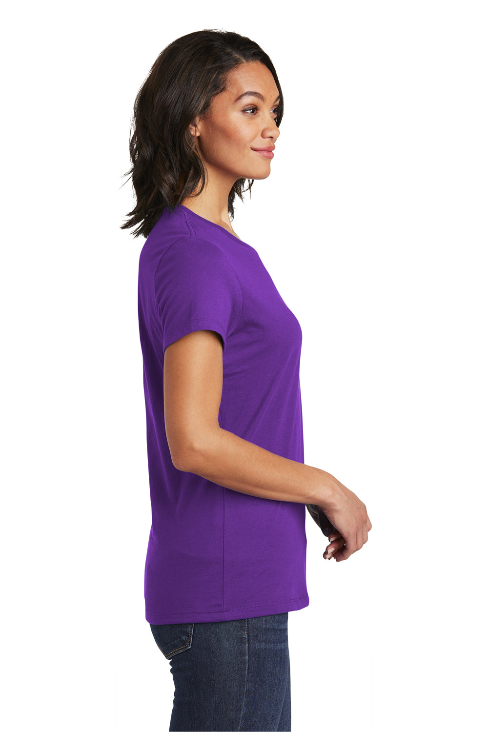 District DT6002 Womens Very Important Short Sleeve Crewneck T-Shirt Purple Side