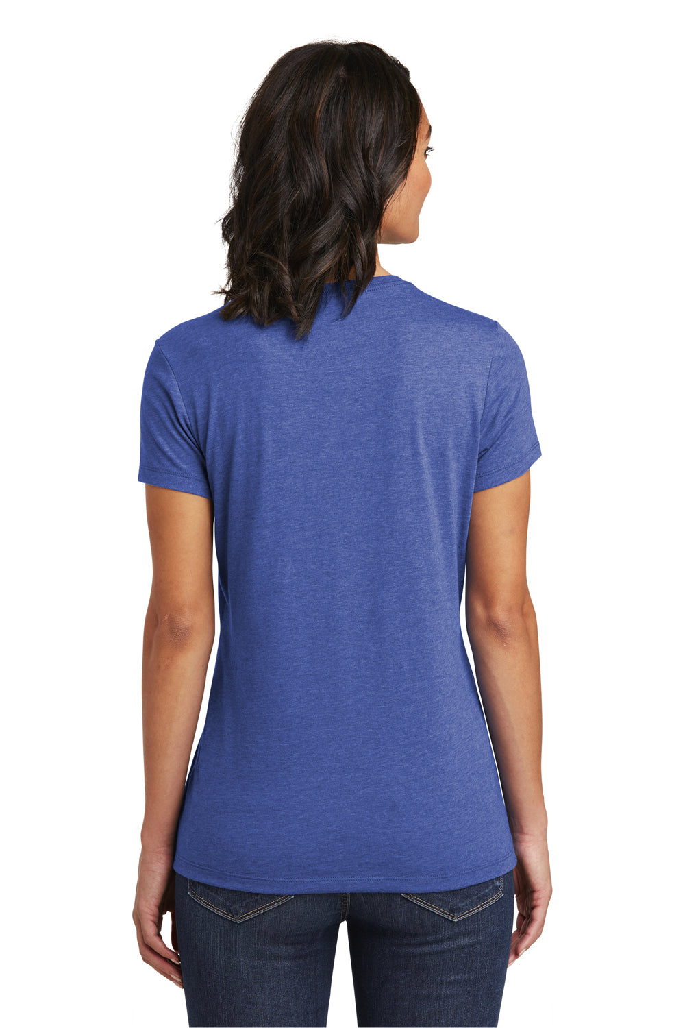 District DT6002 Womens Very Important Short Sleeve Crewneck T-Shirt Heather Royal Blue Back