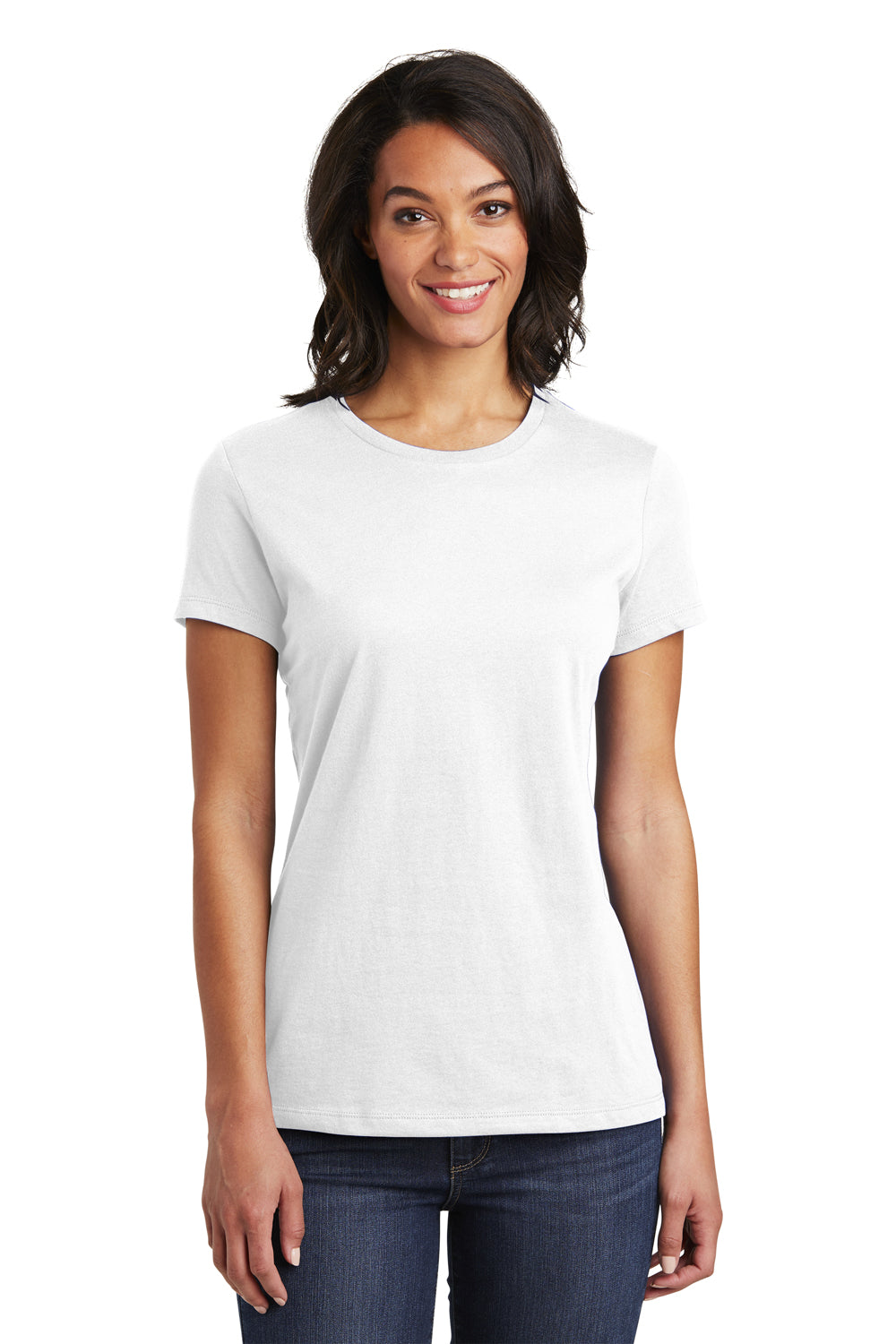 District DT6002 Womens Very Important Short Sleeve Crewneck T-Shirt White Front