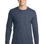 District Mens Very Important Long Sleeve Crewneck T-Shirt - Heather Navy Blue