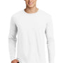 District Mens Very Important Long Sleeve Crewneck T-Shirt - White