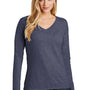 District Womens Very Important Long Sleeve V-Neck T-Shirts - Heather Navy Blue