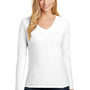 District Womens Very Important Long Sleeve V-Neck T-Shirts - White