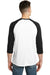 District DT6210 Mens Very Important 3/4 Sleeve Crewneck T-Shirt White/Black Back