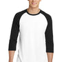 District Mens Very Important 3/4 Sleeve Crewneck T-Shirt - White/Black