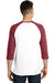 District DT6210 Mens Very Important 3/4 Sleeve Crewneck T-Shirt White/Heather Red Back