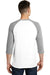 District DT6210 Mens Very Important 3/4 Sleeve Crewneck T-Shirt White/Heather Light Grey Back