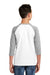 District DT6210Y Youth Very Important 3/4 Sleeve Crewneck T-Shirt White/Heather Light Grey Back