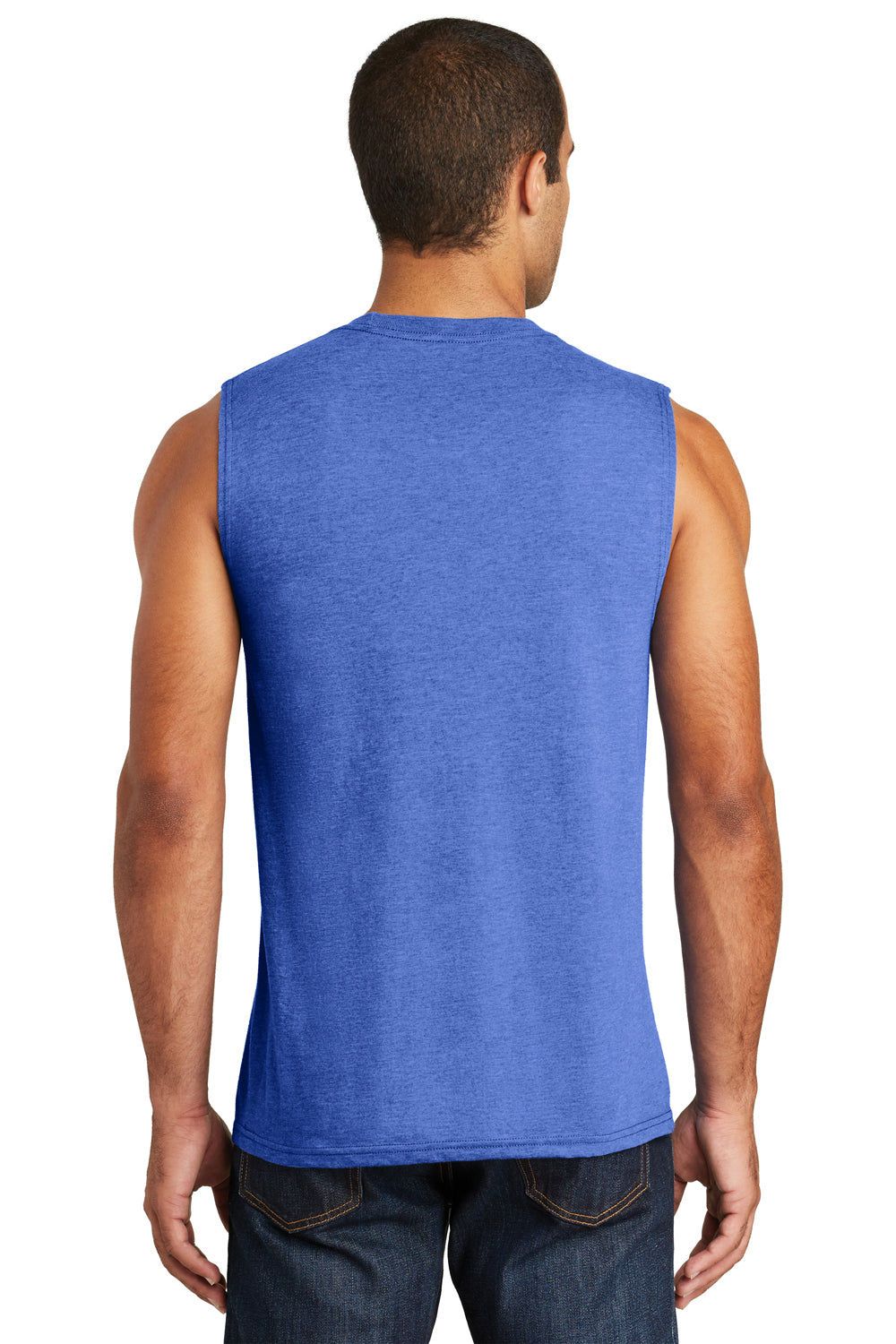 District DT6300 Mens Very Important Muscle Tank Top Royal Blue Frost Back
