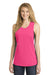 District DT6301 Womens Very Important Festival Tank Top Fuchsia Pink Front