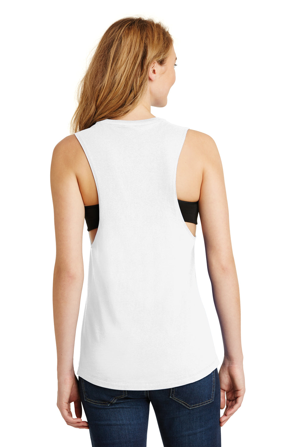 District DT6301 Womens Very Important Festival Tank Top White Back