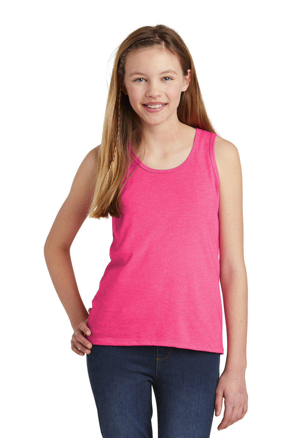 District DT6303YG Youth Very Important Tank Top Fuchsia Pink Front