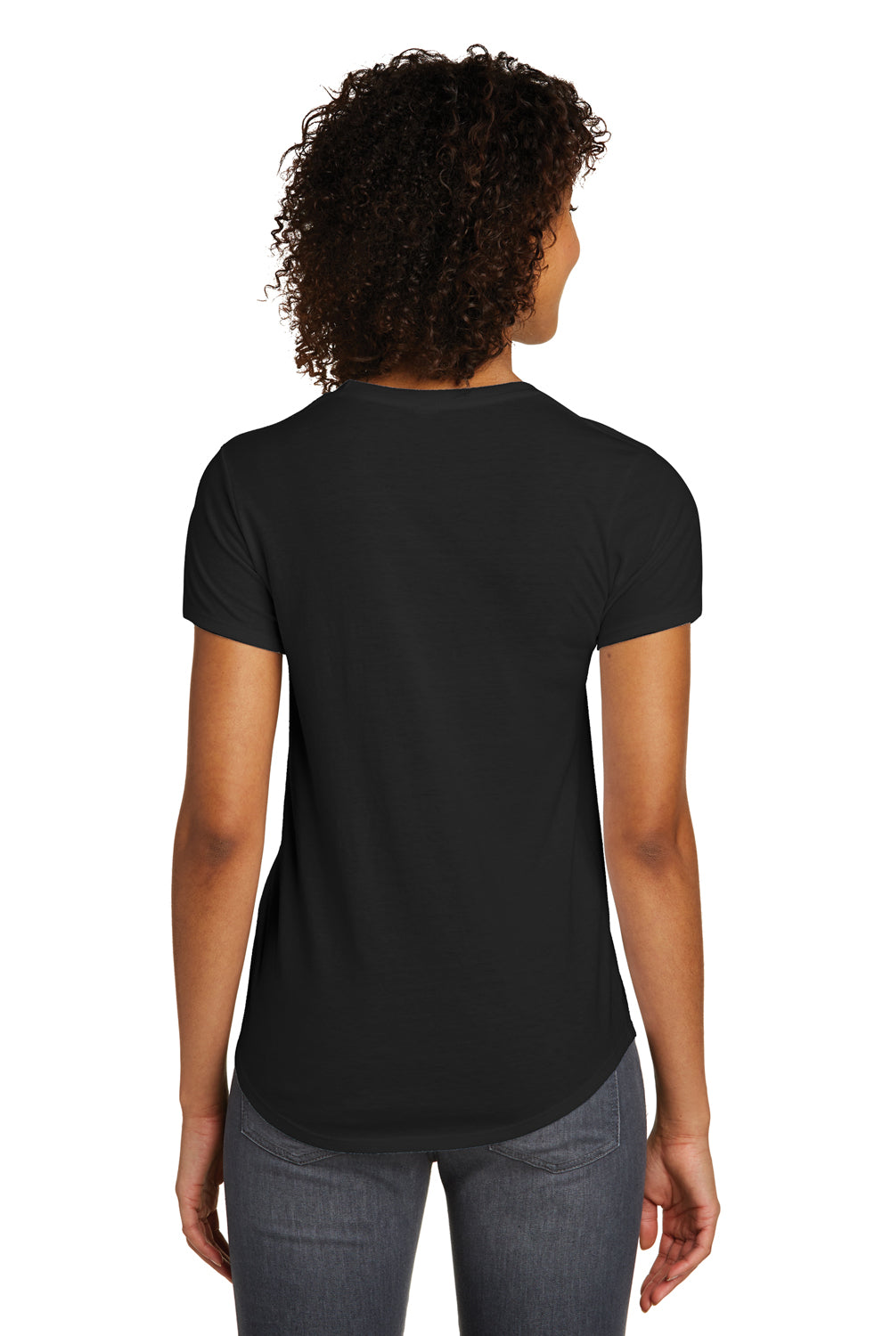 District DT6401 Womens Very Important Short Sleeve Crewneck T-Shirt Black Back